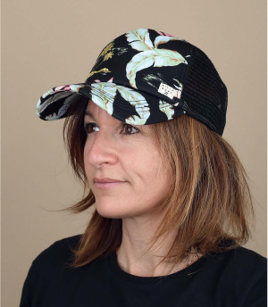 casquette femme fleurs Billabong Heritage Mashup Trucker coral black